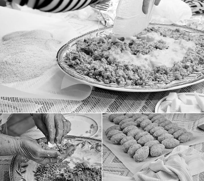 making arancini with nonna
