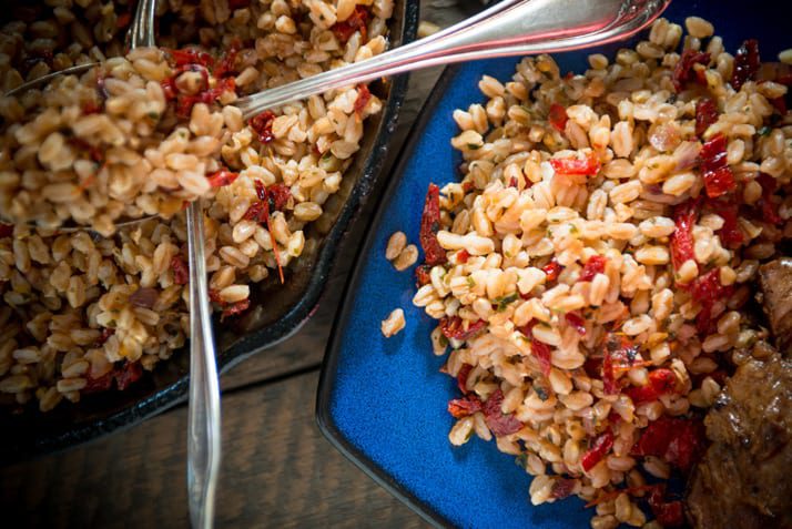 farro-with-sundried-tomatoes-garlic-onion-and-parsley