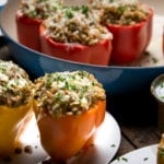 Lentil and Farro Stuffed Bell Peppers